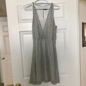 Faux Wrap Feather Print Sun Dress
